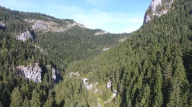 Anıtların havadan görünüşü, Kızıl Göl Bölgesi, Bicaz, Romanya, yaz mevsimi