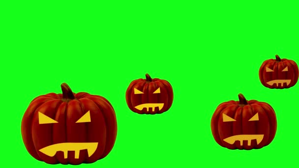 Animação Abóbora Halloween Chave Croma Tela Verde — Vídeo de Stock