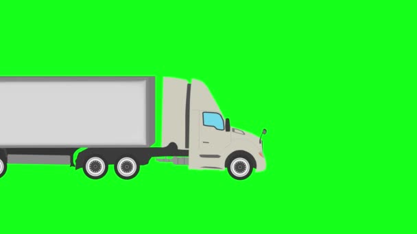 Entrega Camiones Transporte Que Ejecuta Tecla Croma Pantalla Verde Animación — Vídeos de Stock