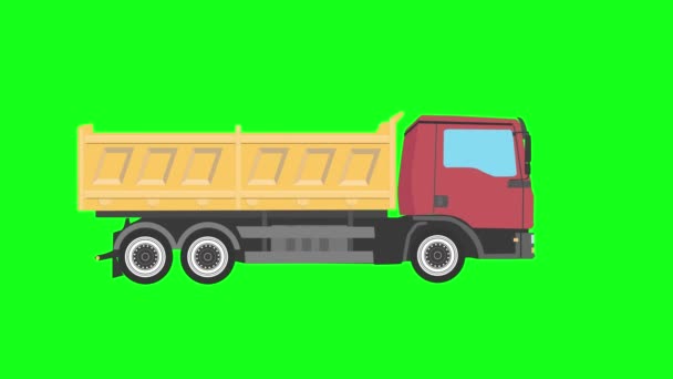 Entrega Camiones Transporte Que Ejecuta Tecla Croma Pantalla Verde Animación — Vídeos de Stock