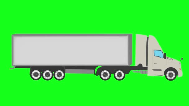 Entrega Camiones Transporte Que Ejecuta Tecla Croma Pantalla Verde Animación — Vídeos de Stock