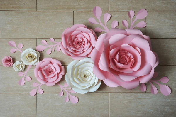 Paper Flowers Interior Decor Decoration Walls Interior Paper Decor Flowers — Stock Photo, Image