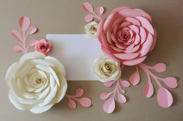 paper flowers. interior decor. the decoration of the walls of the interior. paper decor. flowers in interior. decoration with large flowers.