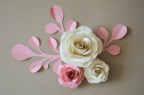 paper flowers. interior decor. the decoration of the walls of the interior. paper decor. flowers in interior. decoration with large flowers.