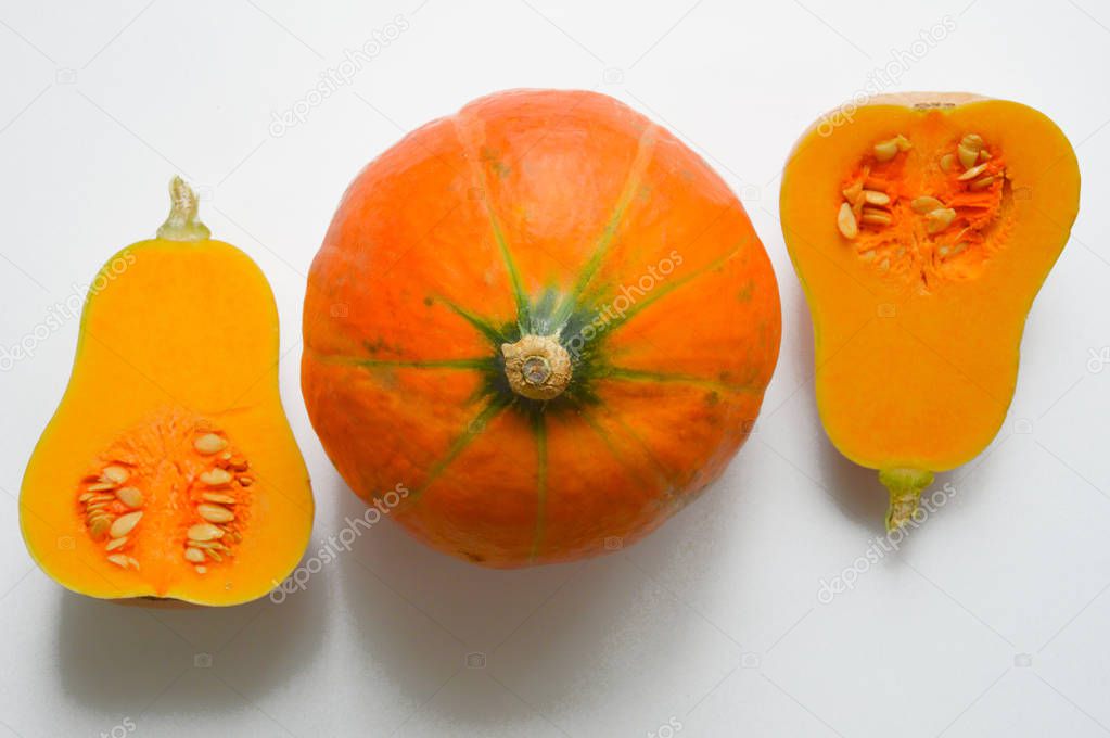 pumpkins. orange vegetable. autumn. Halloween. decor for the holiday 