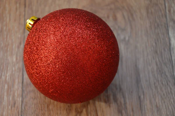 Boule Rouge Brillant Pour Décoration Arbre Noël Jouet Noël Nouvel — Photo