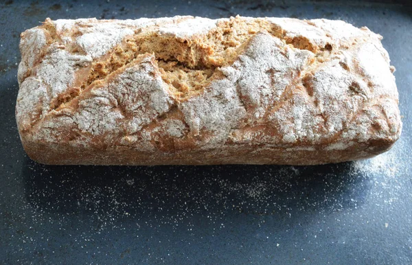 Pane Fatto Mano Torta Fatta Casa Pane Nero Panificio Cucino — Foto Stock