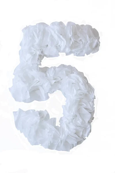 Number Made Paper Delicate Numbers White Background — Stock Photo, Image