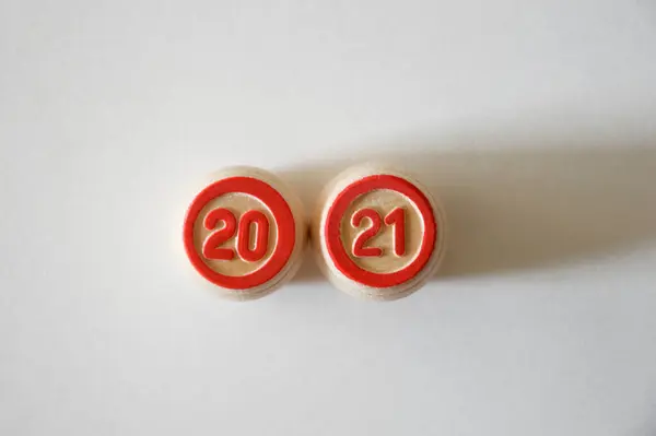 2021 Zich Voorbereiden Het Nieuwe Jaar Nummers Lotto Vaten — Stockfoto