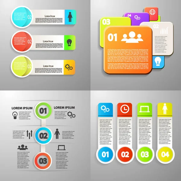 Collection Infographic Icon Vector Design Template Presentation Can Used Steps — Stock Vector