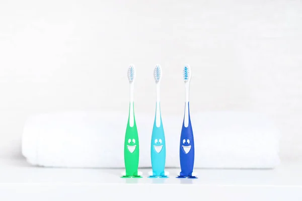 Tandenborstels Witte Achtergrond — Stockfoto