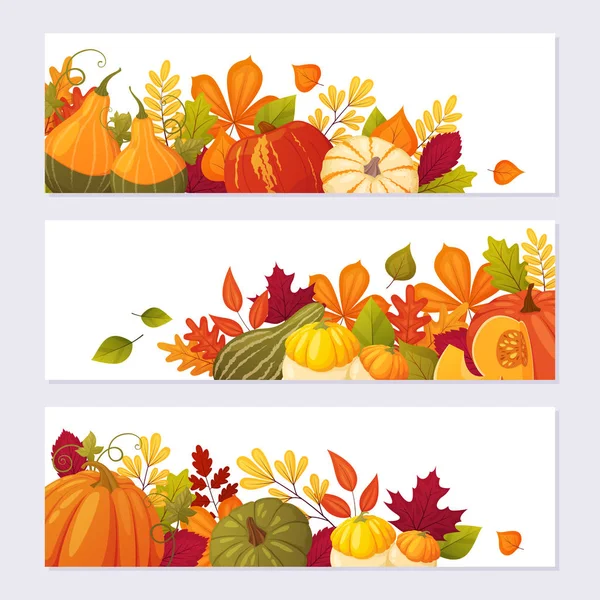 Set autumn banners — Stock Vector