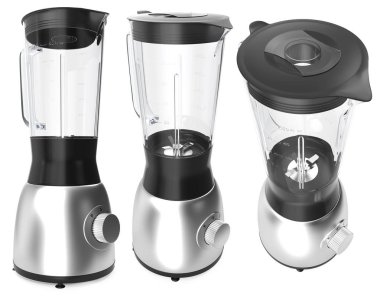 Beyaz bir arka plan üzerinde elektrik blender. Mutfak aletleri.