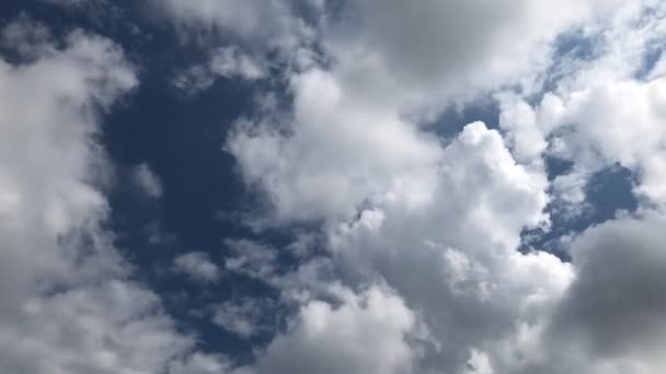 Zeitraffer Video Bewegungsbewegung Mit Weißen Flauschigen Wolken — Stockvideo