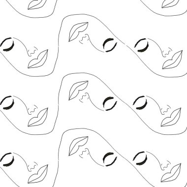 Sevgililer günü konsepti. Kadın güzel yüzü çizim, gül lerin dekoratif çerçeve içinde çiçekler çiçek. Kalem hattı ile Yaratıcı serisi, kumaş çerçeve botanik çiçek desen için kullanılan, duvar kağıdı, kağıt, vb.