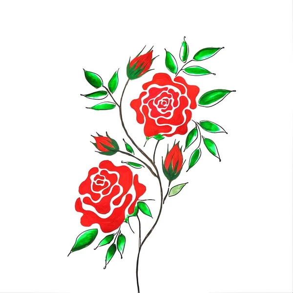 Koncepcja Ilustracji Kwiatów Rysunek Piękne Kwiaty Bukiet Białym Tle Seria — Zdjęcie stockowe