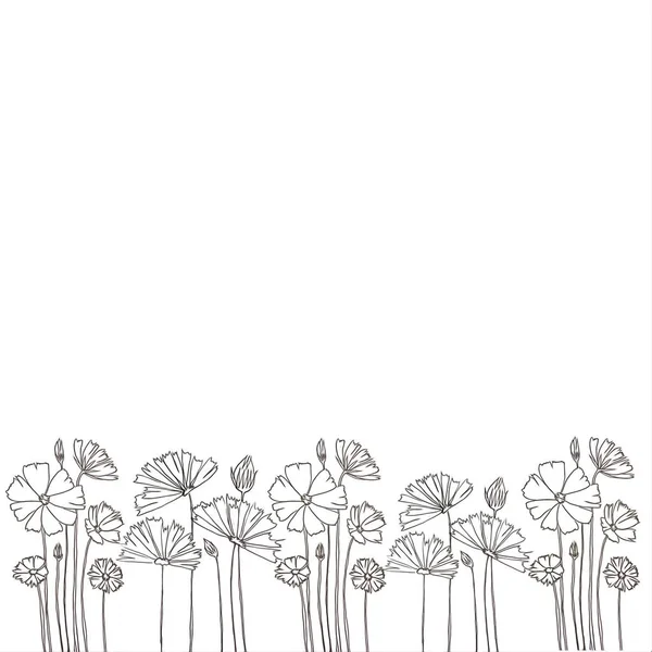 Blumen Illustration Concept Drawing Schöne Blumen Strauß Auf Über Weißem — Stockfoto