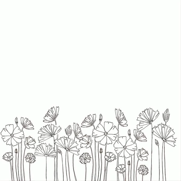 Bloemen Illustratie Concept Tekening Mooie Bloemen Boeket Witte Achtergrond Decoratieve — Stockfoto