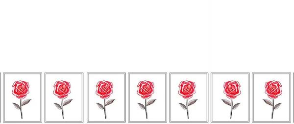 Desenho Floral. Arranjo Floral Do Lindo Buquê De Flores Cor De Rosa Peões,  Flores E Rosas Vermelhas Sobre Fundo Branco, Com Espaço Para Texto Fotos,  retratos, imágenes y fotografía de archivo libres