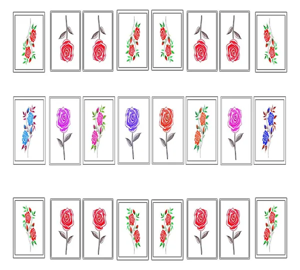 Λουλούδια Εικόνα Έννοια Σχεδιάζοντας Όμορφα Λουλούδια Μπουκέτο Πάνω Λευκό Φόντο — Φωτογραφία Αρχείου