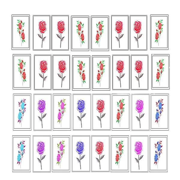 Desenho Bonito Buquê Flores Sobre Fundo Branco Série Decorativa Com — Fotografia de Stock