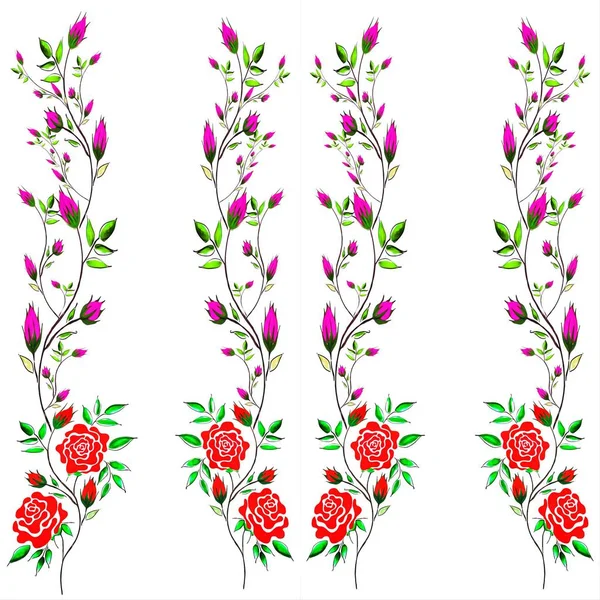Koncepcja Ilustracji Kwiatów Rysunek Piękne Kwiaty Bukiet Białym Tle Seria — Zdjęcie stockowe