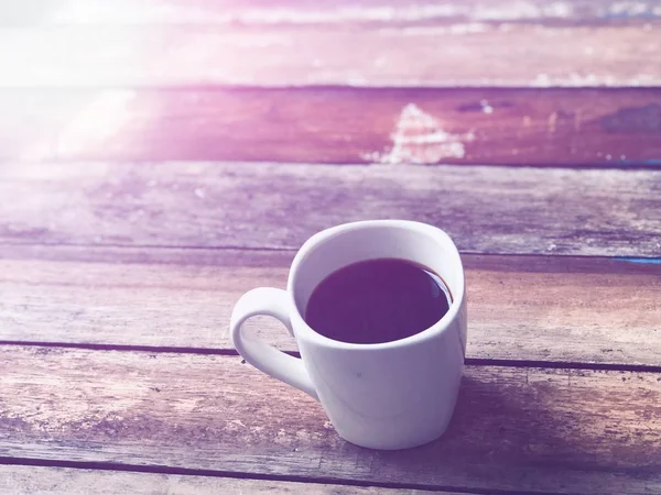 Eski Ahşap Kahve Kupaları Kahve Veya Çay Yumuşak Koyu Tonu — Stok fotoğraf