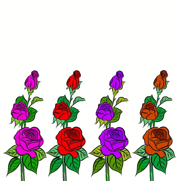 Linha Desenhada Belas Flores Buquê Rosa Sobre Fundo Branco Criativo — Fotografia de Stock