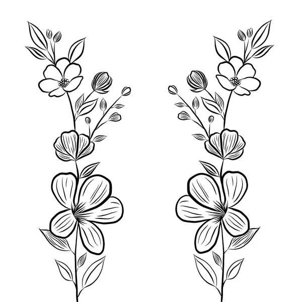 Rysowana Linia Piękne Kwiaty Bukiet Róż Białym Tle Kreatywne Ilustracją — Zdjęcie stockowe