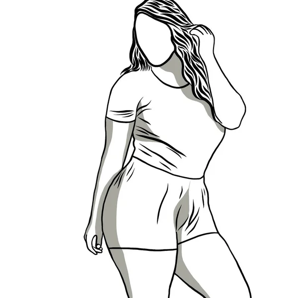 Concepto Positivo Para Cuerpo Mujer Más Tamaño Mujeres Obesas Seguras — Foto de Stock