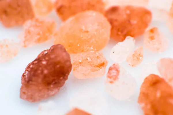 Zdjęcie makro w Himalayan Pink Salt — Zdjęcie stockowe