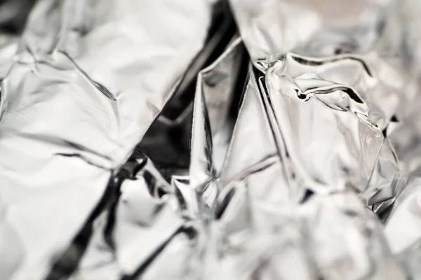 Macro Photo Aluminium Foil Abstract Background — Stock Photo, Image
