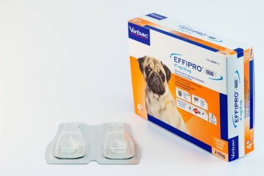 Cluj-Napoca / Romanya-10 24 2019: Virbac Effipro Plus Topical Sol