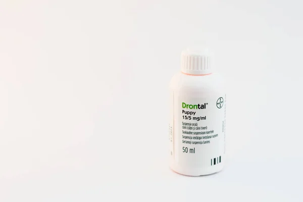 Cluj-Napoca / Romanya-10 24 2019: Drontal yavru köpek ağızlı çözüm 