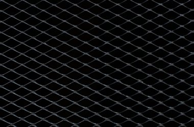 Arka plan olarak alarak metal çit koyu gri ve gümüş ızgara.