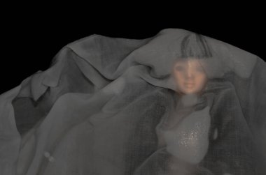 Minimal Halloween korkutucu kavramı.