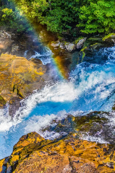 Rainbow Waterfall Fjiords — Stock Photo, Image