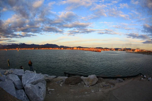 Paesaggio Viareggio Tramonto — Foto Stock