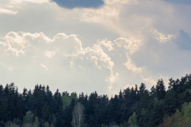 Dramatik bulutlu gökyüzü. Yumuşak bulutlar.