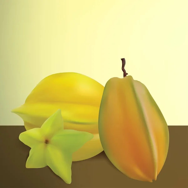 Gerçekçi vektör yıldız meyve ile klasik arka plan