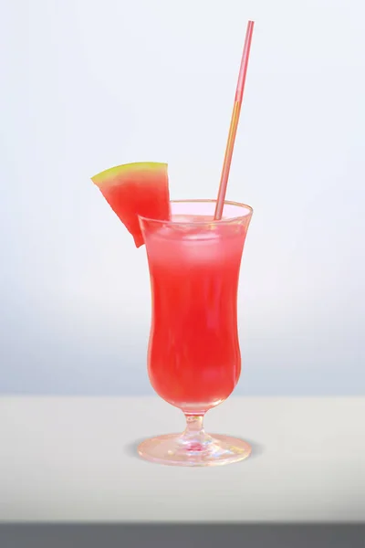 Realistic Watermelon Juice Vector Design — Stock Vector