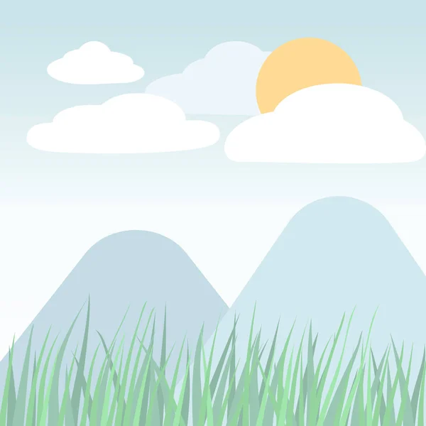 Vista Paisaje Vista Perspectiva Paisaje — Vector de stock