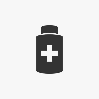 Tıp şişe simgesi, tıp vektör