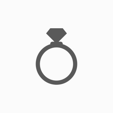 elmas yüzük simgesi, yüzük vektör