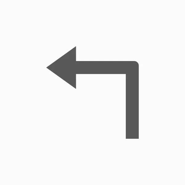 Gire a la izquierda icono, vector de flecha — Vector de stock