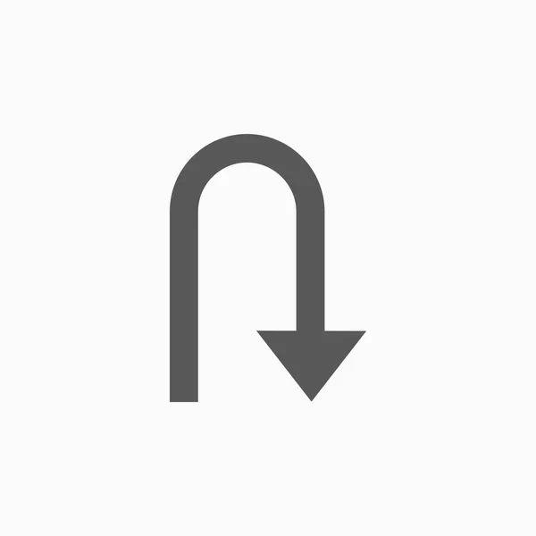 U-Turn icono, vector de flecha — Vector de stock