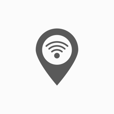 wifi pin simgesi, sıcak nokta vektörü