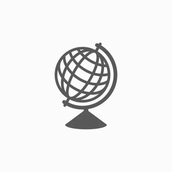Ícone do globo, vetor mundial, ilustração da terra — Vetor de Stock