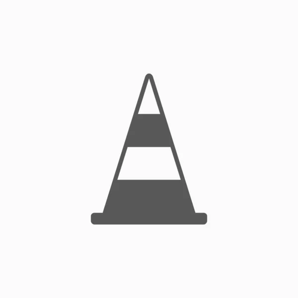 Ícone cone de tráfego, vetor de aviso, ilustração proibida — Vetor de Stock