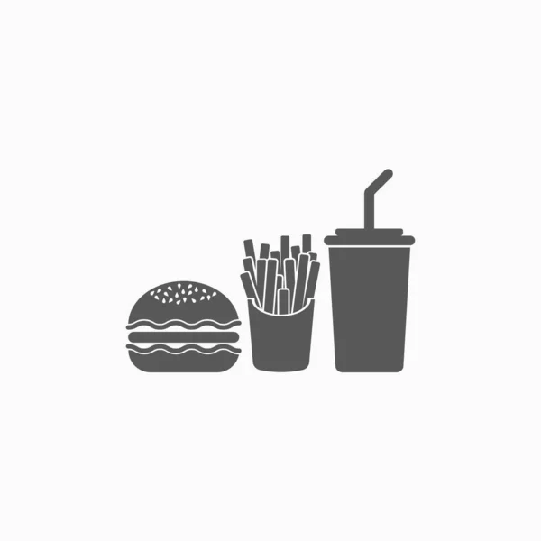 fast food simgesi, gıda illüstrasyon, içecek vektör, burger simgesi, patates kızartması vektör